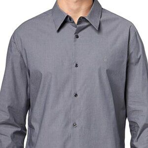 Calvin Klein Mens Stretch Cotton Slim Fit Thin Stripe Button-Down Shirt XXL